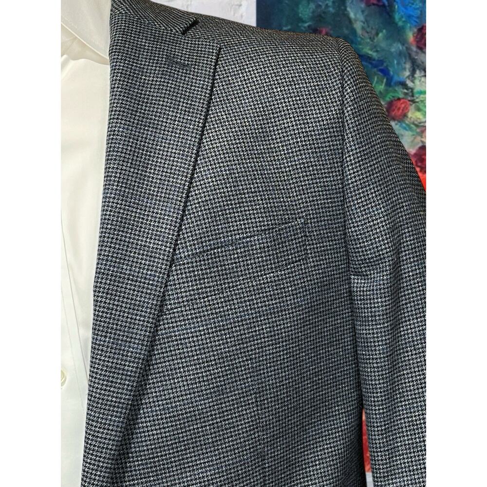 Ralph Lauren LRL 44L Steel Blue Gray Puppytooth Plaid Blazer Sport Coat - Picture 6 of 15